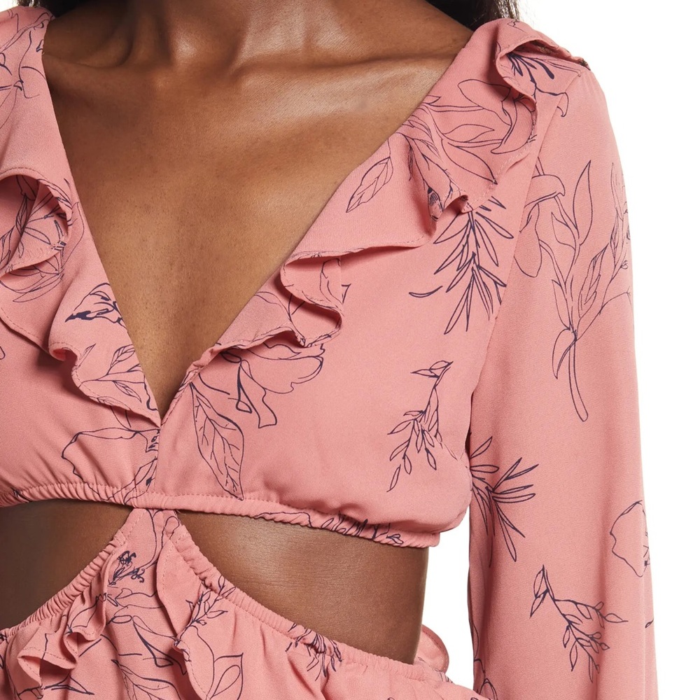 Open Edit Cutout Long Sleeve Minidress